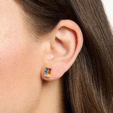 Load image into Gallery viewer, Thomas Sabo Sterling Silver Gold Plated Rainbow Heritage CZ Stud Earrings