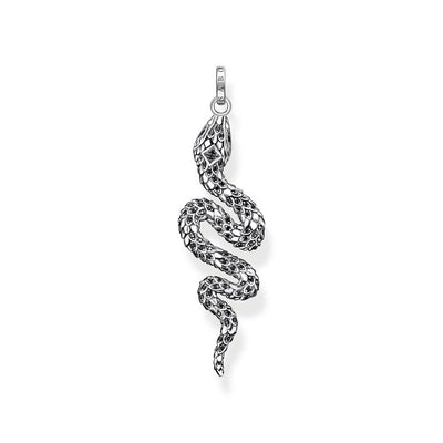 Thomas Sabo Sterling Silver Rebel Snake Black CZ Pendant