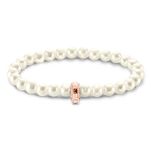 Load image into Gallery viewer, Thomas Sabo Sterling Silver Rose Gold Plated Charm Club F/W Pearl 17.5cm Bracelet