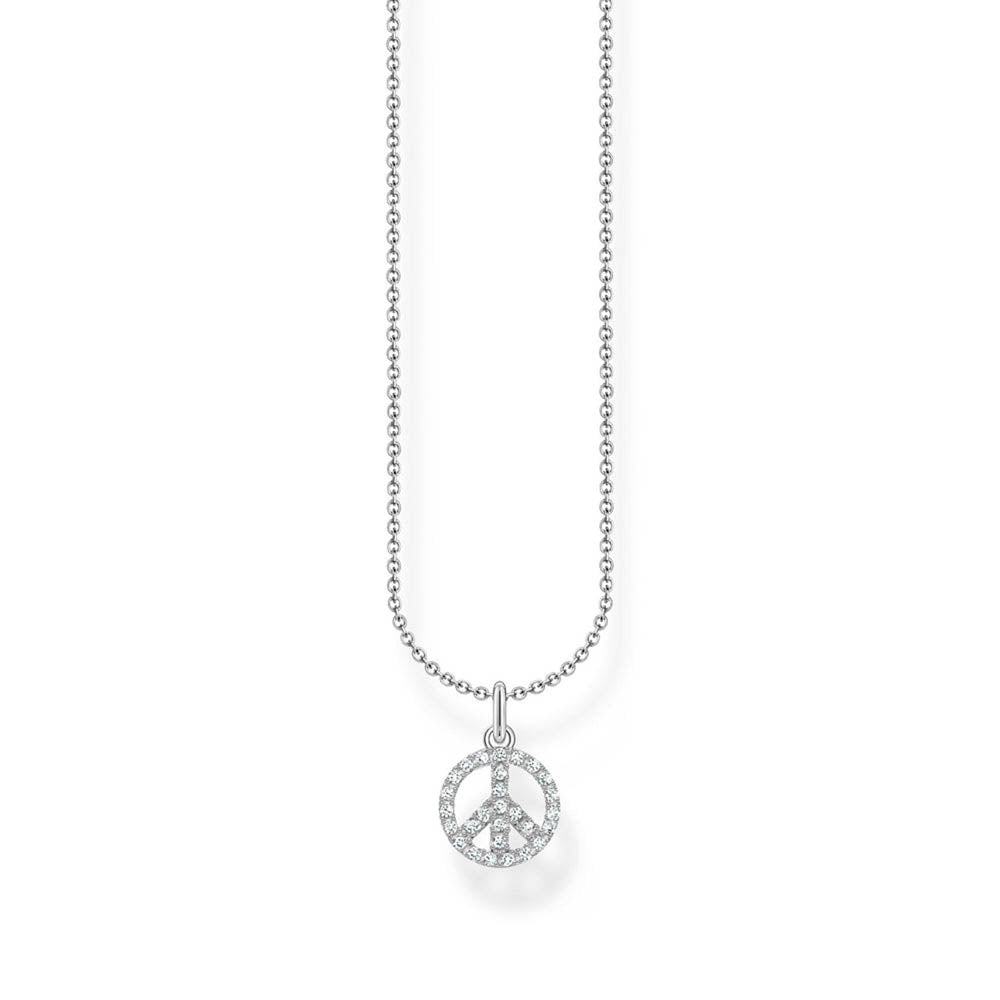 Thomas Sabo Sterling Silver Charm Club Rainbow Peace Pendant on Chain