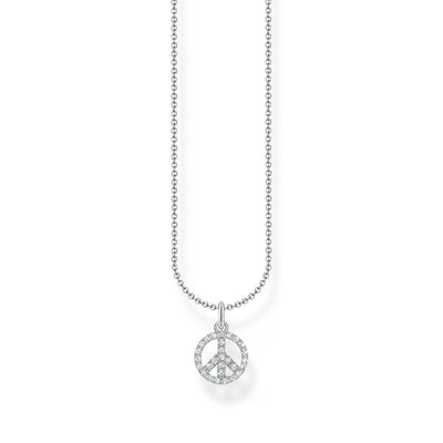 Thomas Sabo Sterling Silver Charm Club Rainbow Peace Pendant on Chain