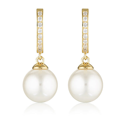 Georgini Red Carpet Gold Plated Sterling Silver Promenade Huggies Earrings