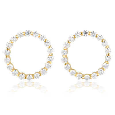 Georgini Gold Plated Sterling Silver Circle Of Life Large Stud Earrings