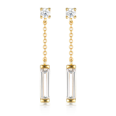 Georgini The Layered Edit Gold Plated Sterling Silver Tlieta Drop Earrings