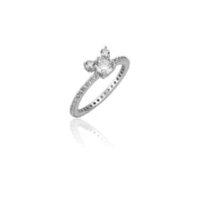 Load image into Gallery viewer, Disney Rhodium Plated Sterling Silver Mickey Mouse Claw Set Ring