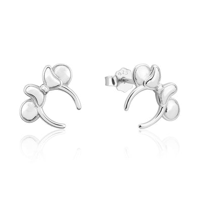 Disney Rhodium Plated Sterling Silver Minnie Mouse Headbands Stud Earrings