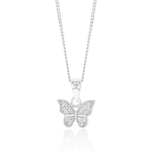 Load image into Gallery viewer, Sterling Silver Zirconia Butterfly Pendant