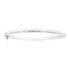 Load image into Gallery viewer, Sterling Silver Roman Numeral Hinged Bangle