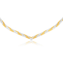 Load image into Gallery viewer, Sterling Silver Yellow And White Two Tone V 40.5cm Chain