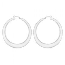 Load image into Gallery viewer, Sterling Silver Rhodium Plated 50mm Graduated Creole Earrings