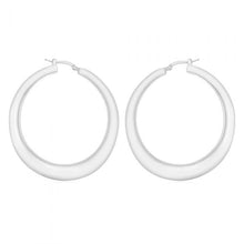 Load image into Gallery viewer, Sterling Silver Rhodium Plated 50mm Graduated Creole Earrings