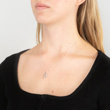 Load image into Gallery viewer, Sterling Silver Rhodium Plated Cubic Zirconia Script &quot;B&quot; Initial Pendant