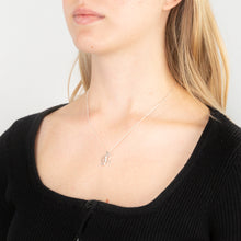 Load image into Gallery viewer, Sterling Silver Rhodium Plated Cubic Zirconia Script &quot;X &quot; Initial Pendant