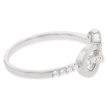 Load image into Gallery viewer, Sterling Silver Rhodium Plated Cubic Zirconia Infinity Ring
