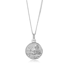 Load image into Gallery viewer, Sterling Silver Rhodium Plated Round Zodiac Aquarius Pendant