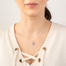 Load image into Gallery viewer, Sterling Silver Rhodium Plated Round Zodiac Sagitarius Pendant
