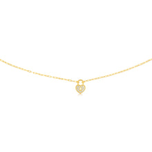 Load image into Gallery viewer, Sterling Silver Yellow Gold Plated Cubic Zirconia Heart On 45cm Chain