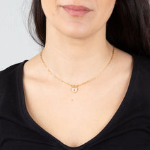 Load image into Gallery viewer, Sterling Silver Yellow Gold Plated Cubic Zirconia Heart On 45cm Chain