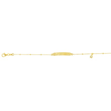 Load image into Gallery viewer, Sterling Silver Yellow Gold Plated Star Patterned ID 19cm Bracelet