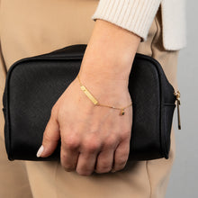 Load image into Gallery viewer, Sterling Silver Yellow Gold Plated Star Patterned ID 19cm Bracelet