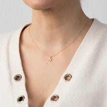 Load image into Gallery viewer, Sterling Silver Yellow Gold Plated Initial &quot;M&quot; Pendant On 45cm Chain