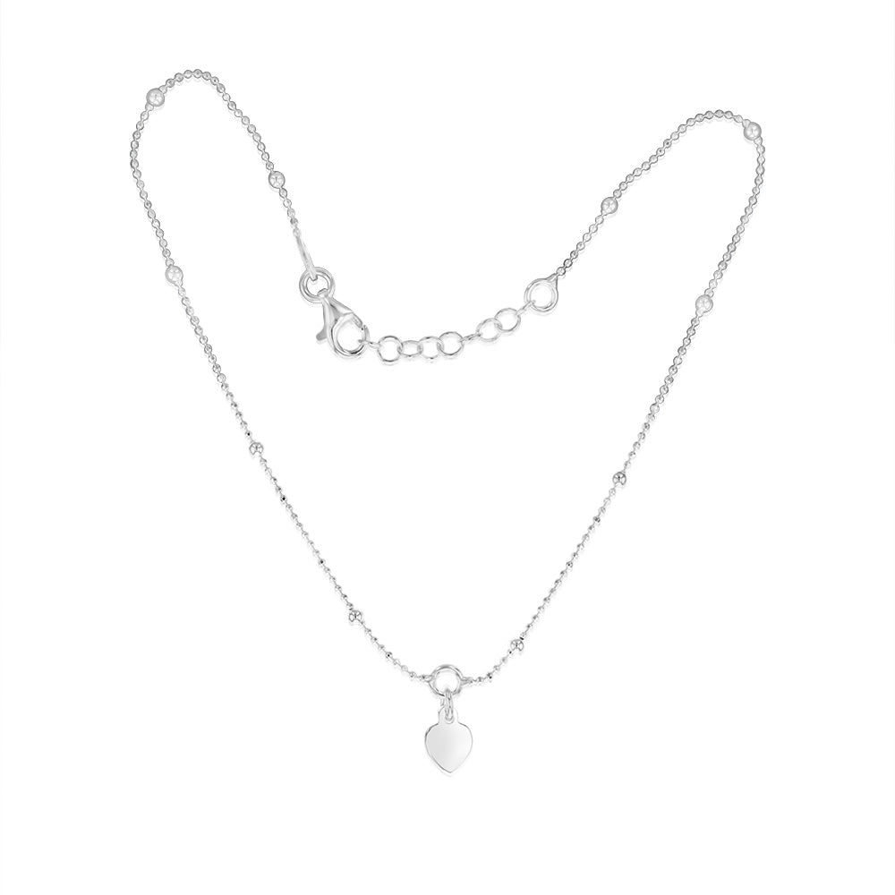 Sterling Silver Ball And Chain 27cm Anklet