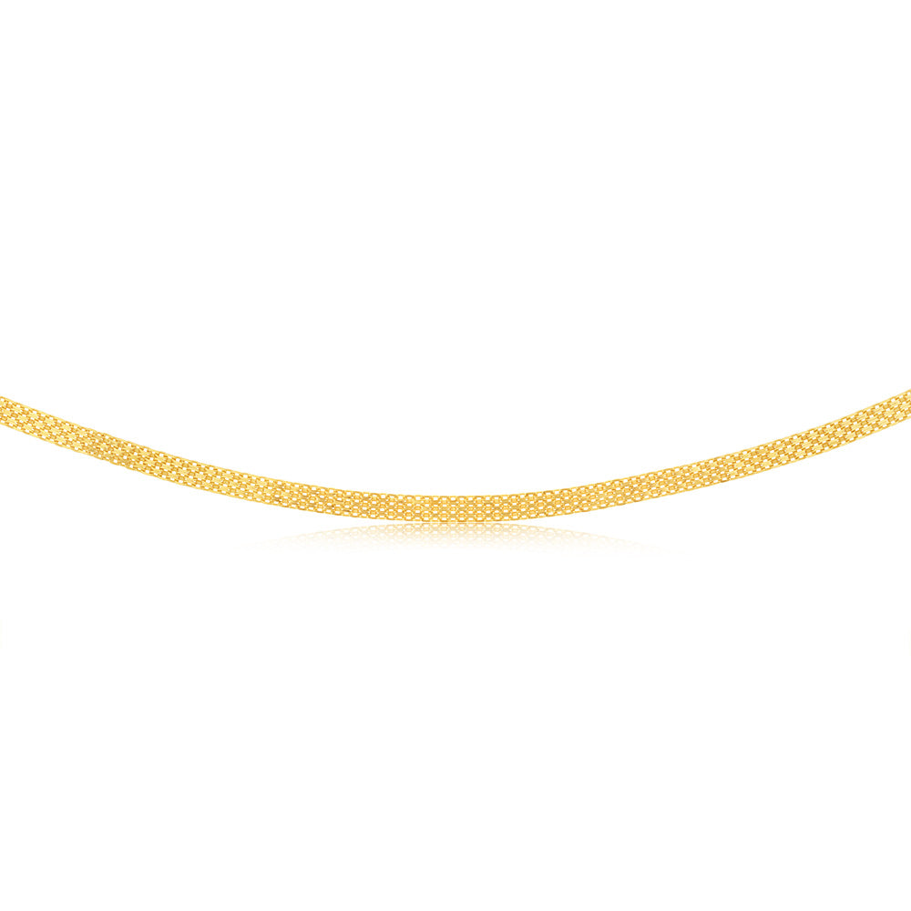 Sterling Silver Gold Plated Flat 40cm Choker Chain