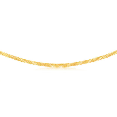 Sterling Silver Gold Plated Flat 40cm Choker Chain
