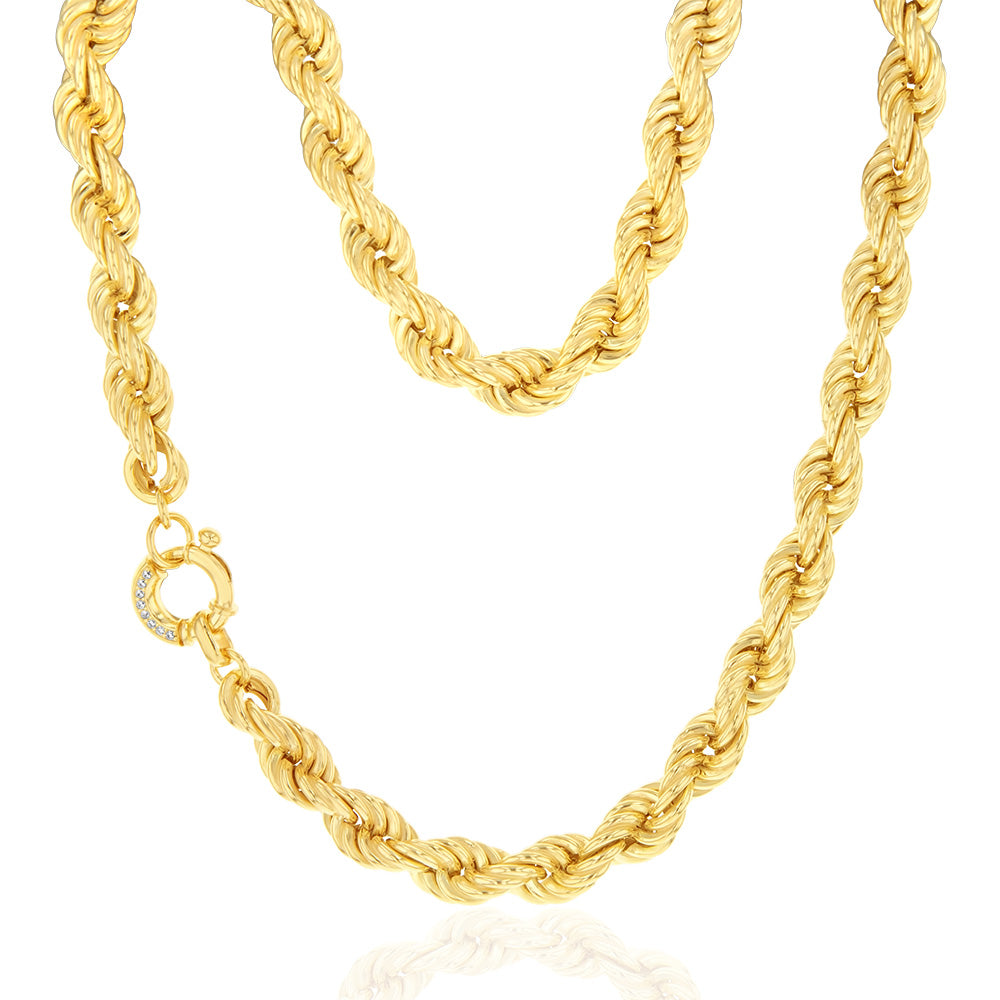 Sterling Silver Gold Plated Twisted 45cm Chain