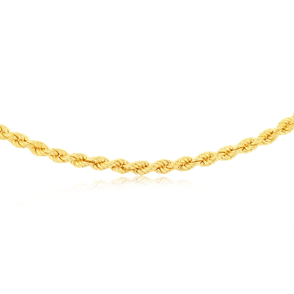 Sterling Silver Gold Plated Twisted 45cm Chain