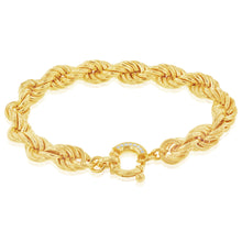 Load image into Gallery viewer, Sterling Silver Gold Plated Twisted 19cm Bracelet