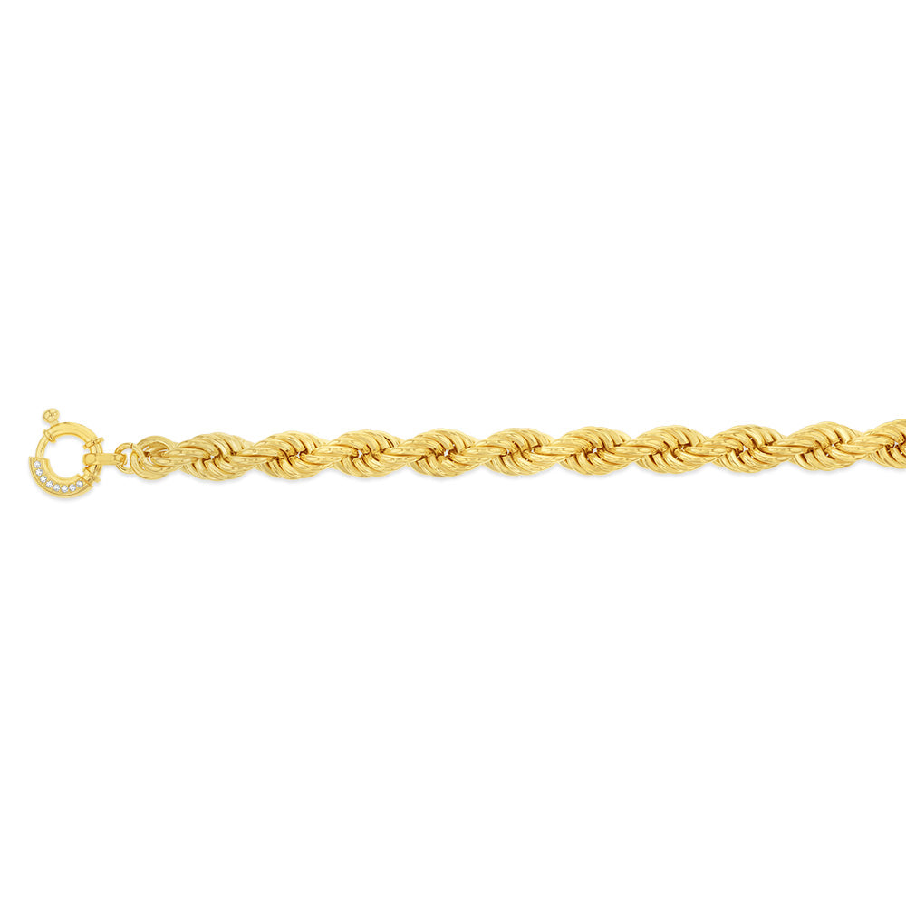 Sterling Silver Gold Plated Twisted 19cm Bracelet