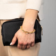 Load image into Gallery viewer, Sterling Silver Gold Plated Twisted 19cm Bracelet