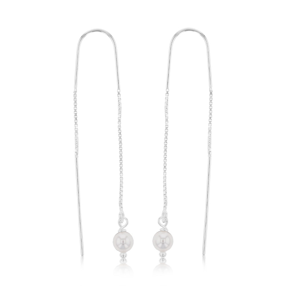 Sterling Silver Pearl Threader Earring