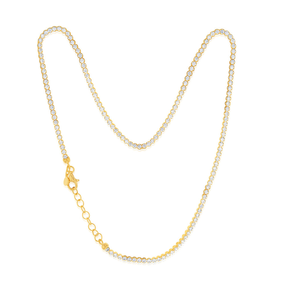Sterling Silver Gold Plated Fancy 37+3cm Chaoker Chain