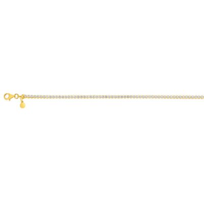 Sterling Silver Gold Plated Zirconia Tennis 19cm Bracelet