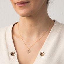 Load image into Gallery viewer, Sterling Silver Gold Plated Cubic Zirconia Circle Of Life Pendant On 45cm Chain