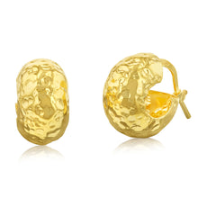Load image into Gallery viewer, Sterling Silver Gold Plated Patterned Fancy Hoop Earrings
