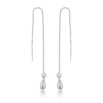 Sterling Silver Tear Drop Threader Earrings
