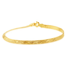 Load image into Gallery viewer, Sterling Silver Gold Plated Textured 4mm Herringbone 19cm Bracelet