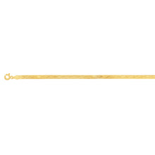 Load image into Gallery viewer, Sterling Silver Gold Plated Textured 4mm Herringbone 19cm Bracelet