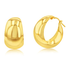Load image into Gallery viewer, Sterling Silver Gold Plated Broad Plain 20mm Hoop Earrings