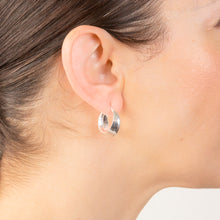 Load image into Gallery viewer, Sterling Silver Knife Edge 13mm Hoop Earrings