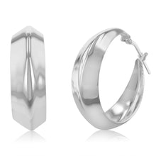 Load image into Gallery viewer, Sterling Silver Knife Edge 25mm Hoop Earrings