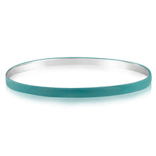 Load image into Gallery viewer, Sterling Silver Aqua Enamel On 65mm Bangle