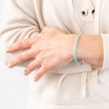 Load image into Gallery viewer, Sterling Silver Aqua Enamel On 65mm Bangle