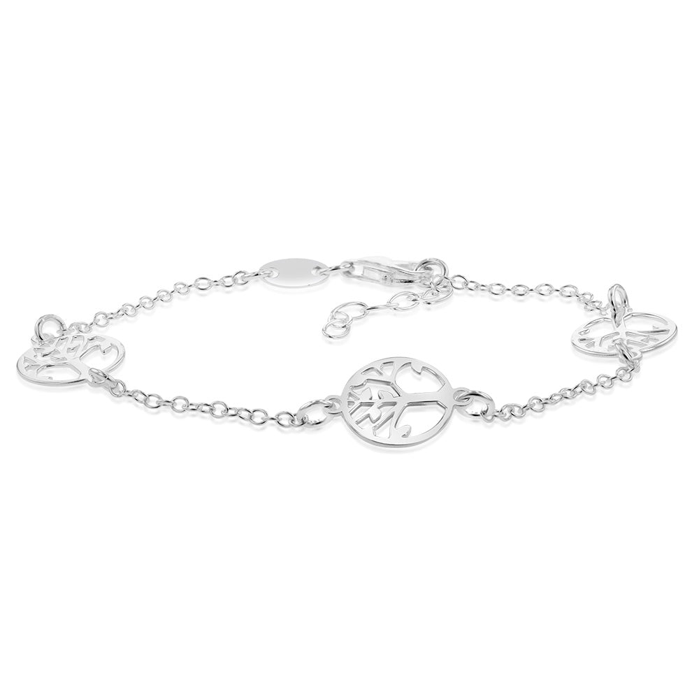 Sterling Silver Tree Of Life 18cm Bracelet