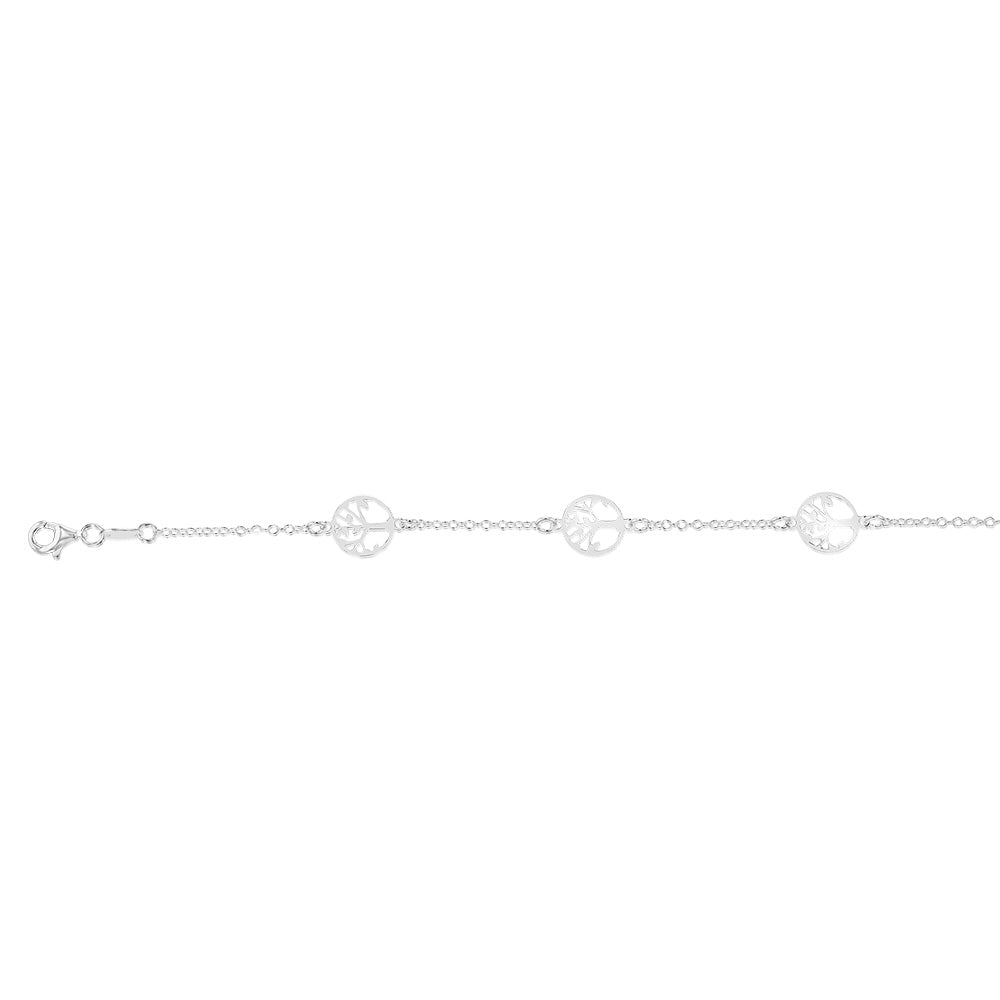 Sterling Silver Tree Of Life 18cm Bracelet