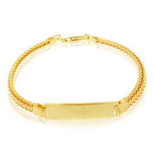 Load image into Gallery viewer, Sterling Silver Gold Plated Foxtail ID 19cm Bracelet