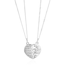 Load image into Gallery viewer, Sterling Silver Best Friend Broken Heart Pendant On 45cm Chains